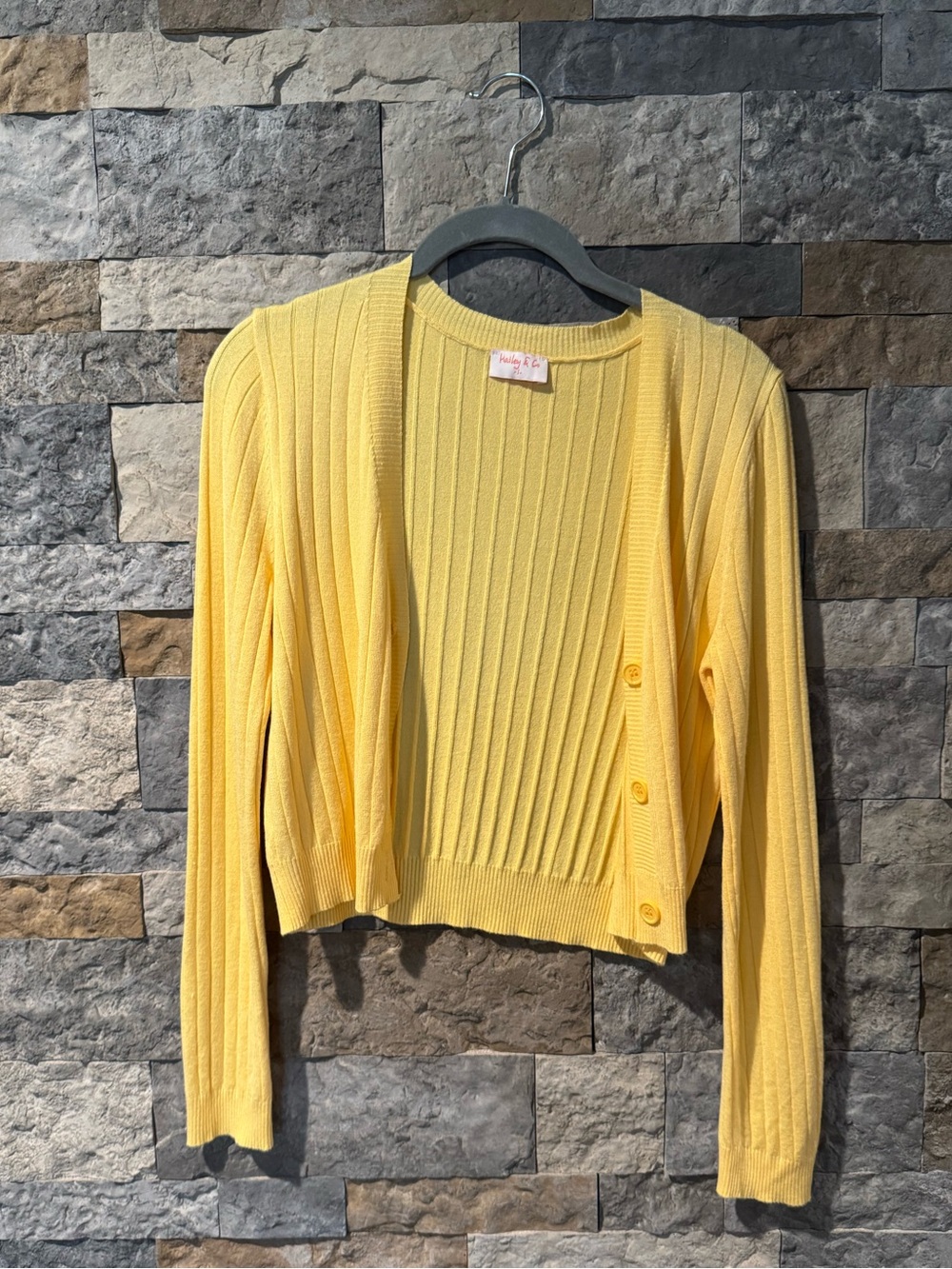 Hailey & Co Yellow Button Cardigan